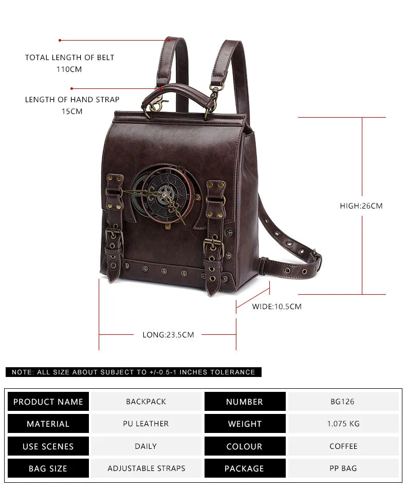 Exotic Backpack |  Retro Steampunk Vintage Leather for Women