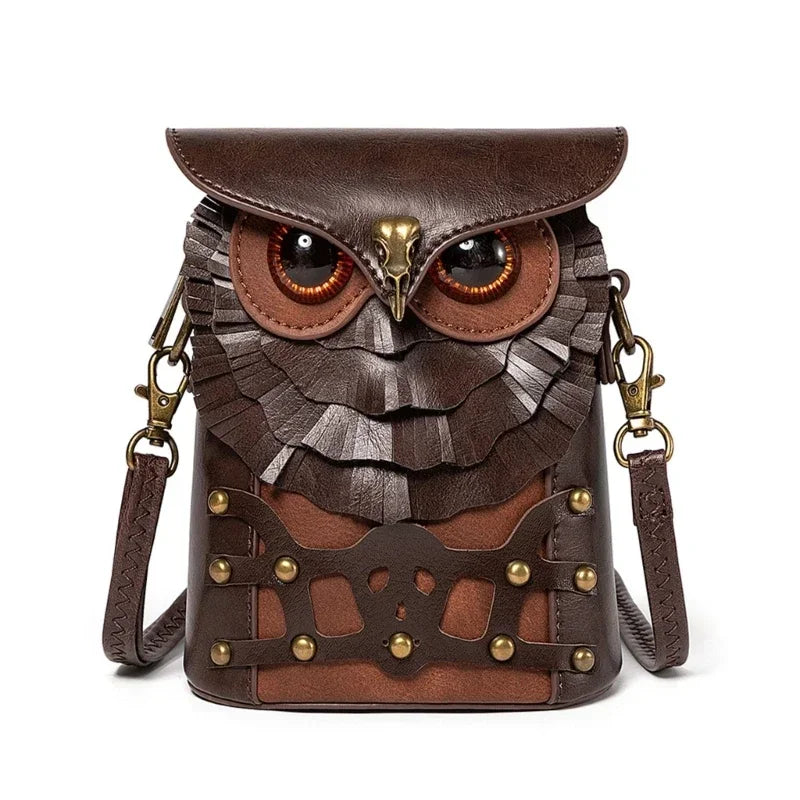 Mini Cross-body Box Bag |  Handcrafted Owl Shoulder Bag