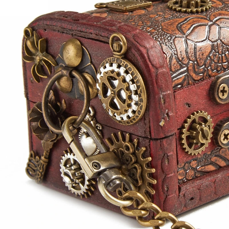 Mini Cross-body Box Bag | Retro Steampunk Style #002 [hard-case]