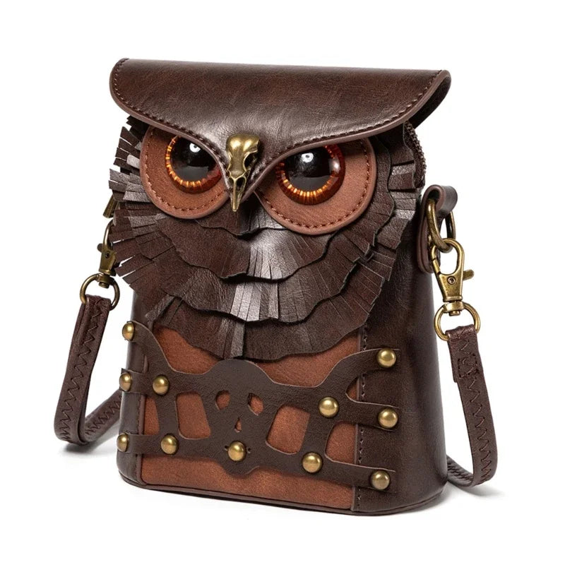 Mini Cross-body Box Bag |  Handcrafted Owl Shoulder Bag