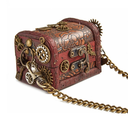 Mini Cross-body Box Bag | Retro Steampunk Style #002 [hard-case]