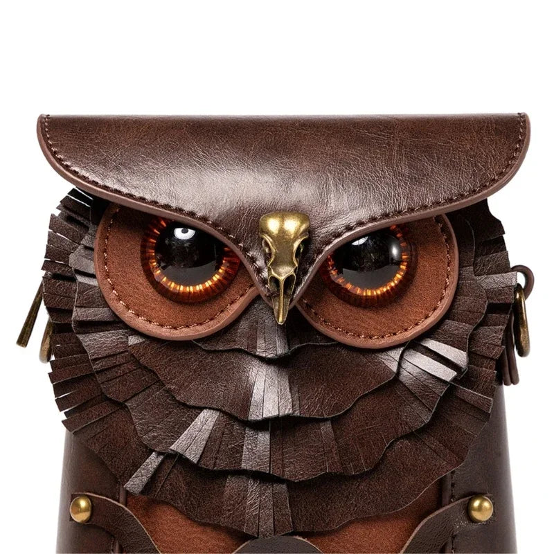 Mini Cross-body Box Bag |  Handcrafted Owl Shoulder Bag